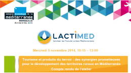 Couverture compte rendu avec logos Lactimed et Semaine économique de la Méditerranée
